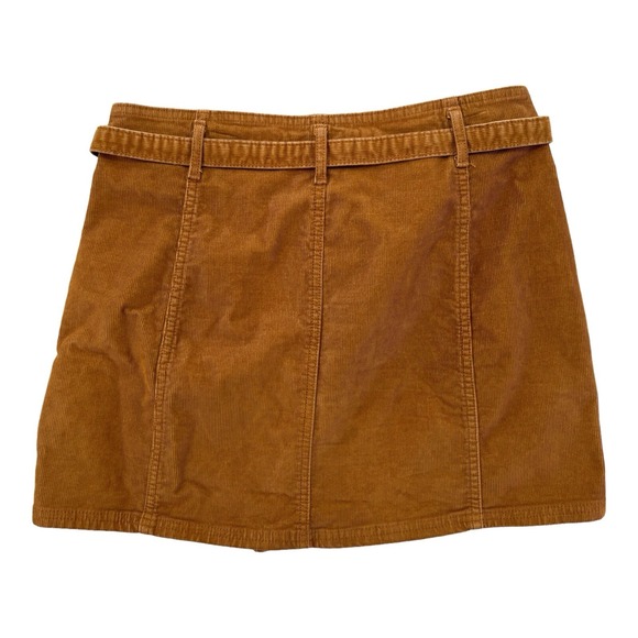 American Eagle Corduroy Skirt Womens 6 High Rise A‎ Line Short Button Front Tie - Picture 2 of 7
